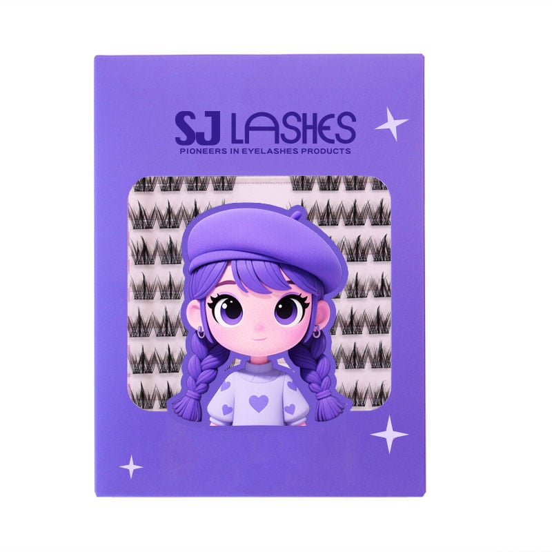 SJ LASHES Fabrik Großhandel maßgeschneiderte Cartoon-Charakter-Mehrfarben-Wimpernverpackungsbox | Verspielter und kreativer Design mit Kartoneinlage OEM