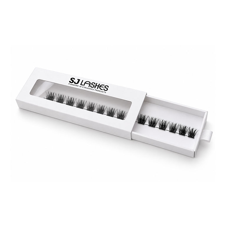 SJ LASHES Factory Wholesale Single Row Cluster Lash Slide-Out Box with Paper Tray | Window or Windowless Custom Logo OEM/ODM 