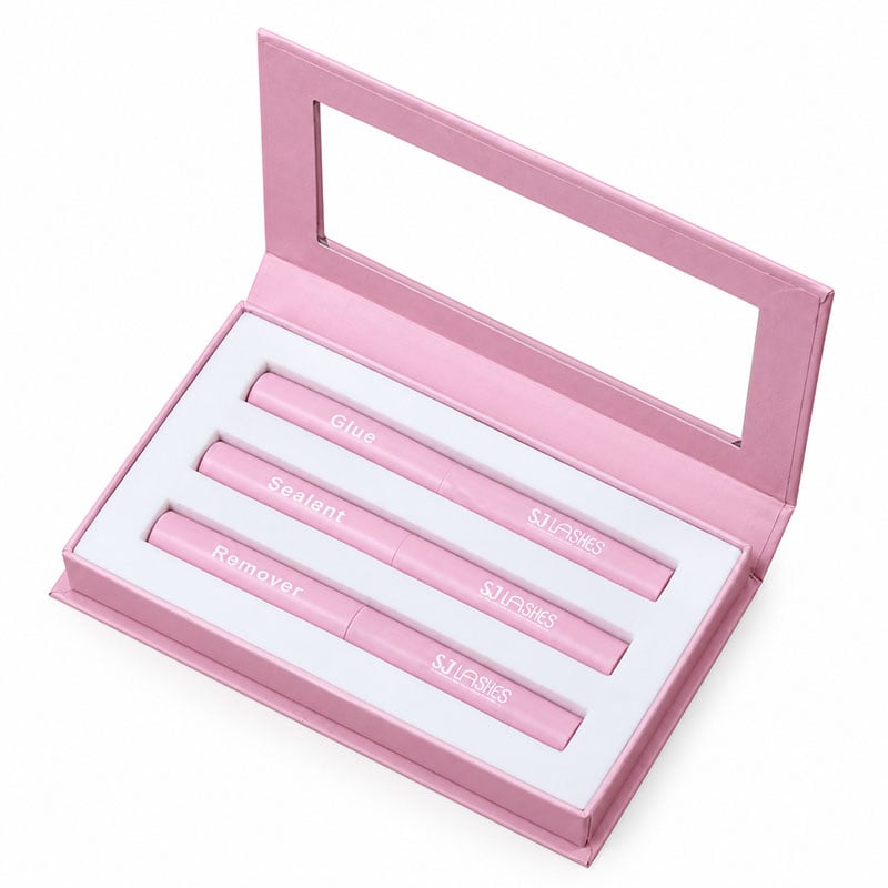 Caixa de presente para cola de cílios segmentados da fábrica SJ LASHES — Segmento de atacado | Logotipo personalizado, OEM/ODM