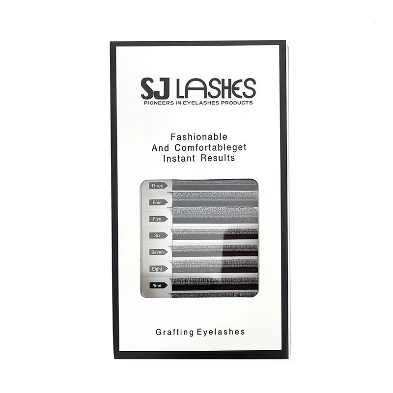 علبة عرض رموش احترافية من مصنع SJ LASHES بالجملة بالألوان الأسود والأبيض عالي الجودة مع بطاقة خلفية | شعار مخصص، تسمية خاصة، عرض رموش احترافي بـ ١٦ صفًا، تصنيع حسب الطلب (OEM/ODM)