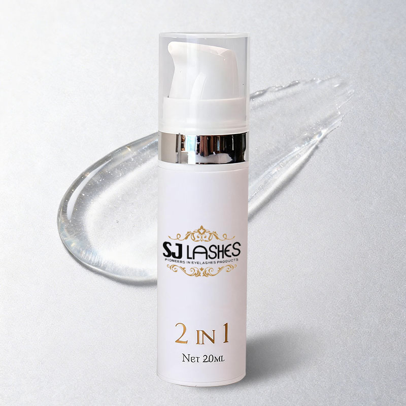 SJ LASHES Fabrik Großhandel professioneller Wimpernkleber-Gel-Entferner | 20 ml Airless-Pumpflasche mit individuellem Etikett und passender Pappschachtel OEM/ODM