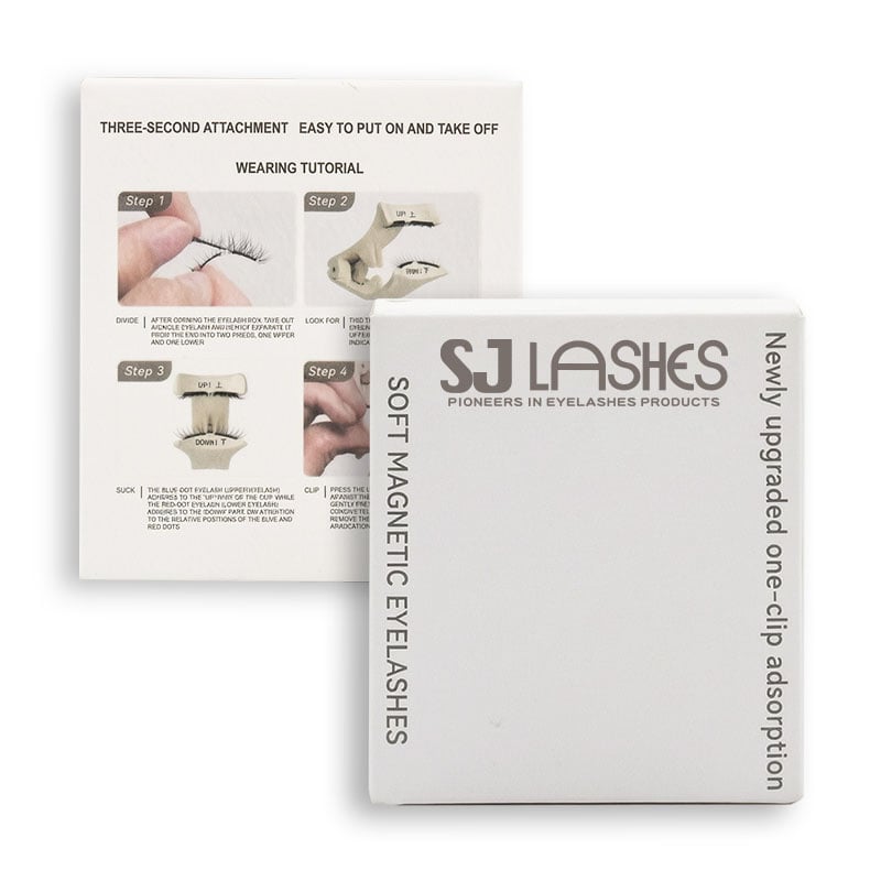 SJ LASHES Fabrik Großhandel Luxus-weiche magnetische Wimpern All-in-One-Kompakt-Case | Individuelles Logo, Private-Label, tragbares Wimpern-Set mit Spiegel und Applikator, OEM/ODM