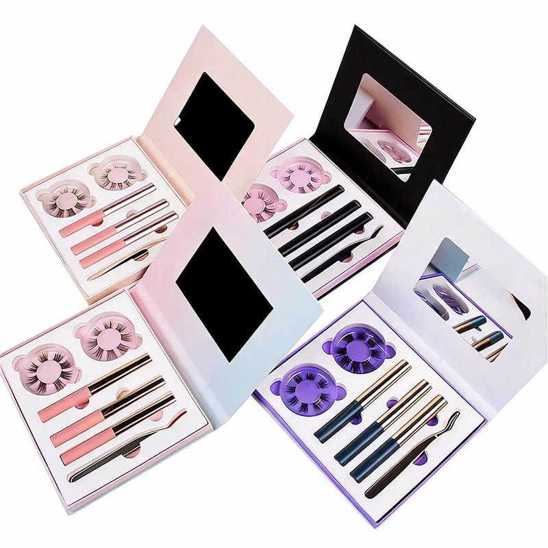 SJ LASHES Fabrik Großhandel Luxus-Mehrfarben-DIY-Wimpernverlängerungsset Geschenkbox mit Spiegel | Kundenspezifisches Logo, segmentiertes Wimpernset mit Werkzeugen, OEM/ODM