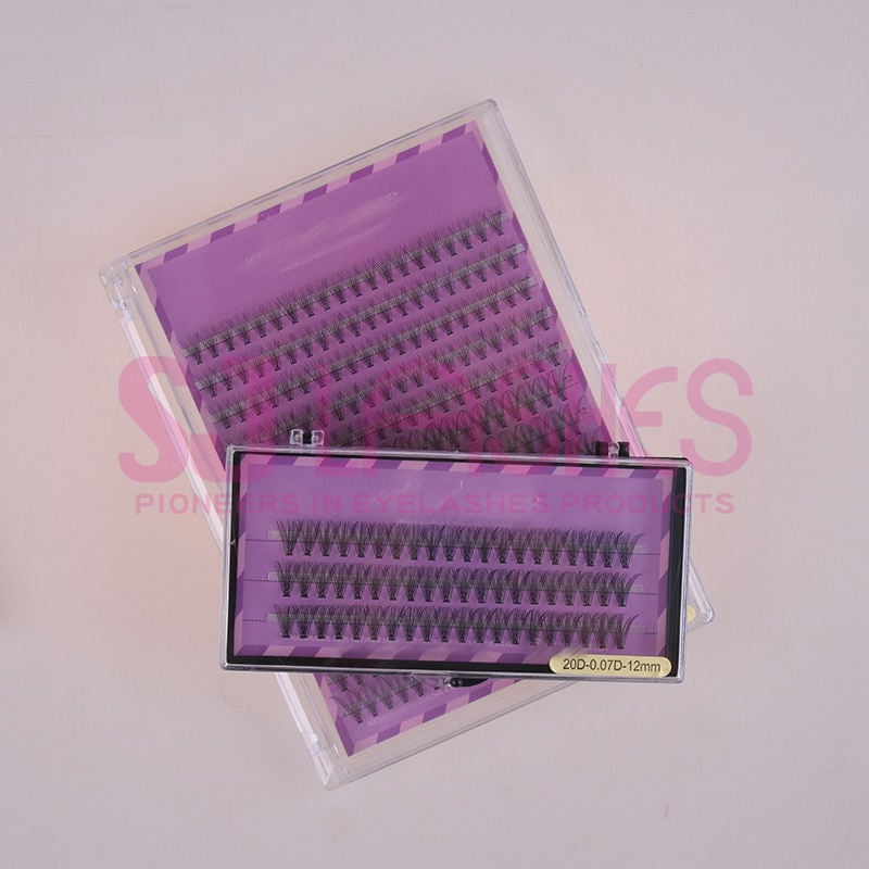 SJ LASHES OEM/ODM wispy-natürliche Einzelclustermaschenwimpern, individuelle Verpackung, wasserdicht, hitzegebunden, segmentiert, künstliche Wimpern