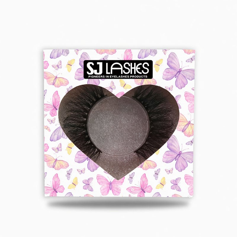 SJ LASHES Factory Wholesale Custom Butterfly Pattern Single Pair Lash Packaging Box | Window Display Luxury Eyelash Retail Case OEM