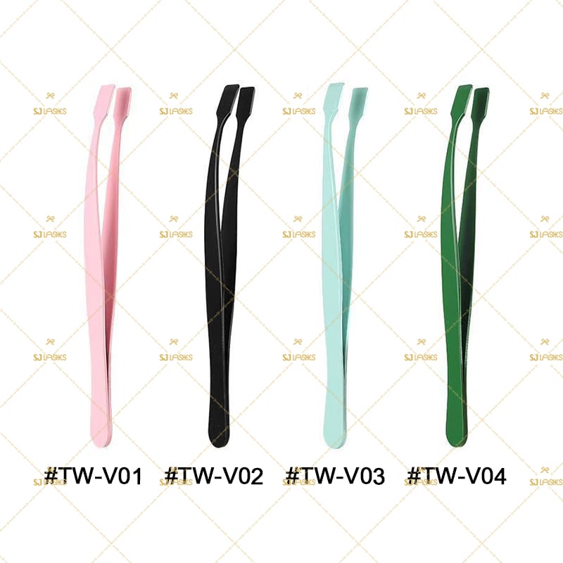 Factory Wholesale Flat Head Grafting Novice Eyelash Tweezers | Ideal Cluster Lower Lash Applicator