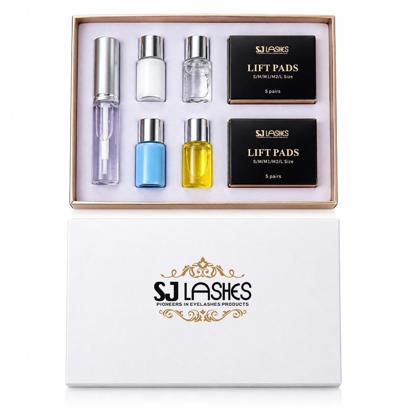 SJ LASHES Factory Wholesale Lash Lift Kit in White Drawer Box | Custom Logo Private Label Eyelash Lamination Set with Lift Pads OEM/ODM 