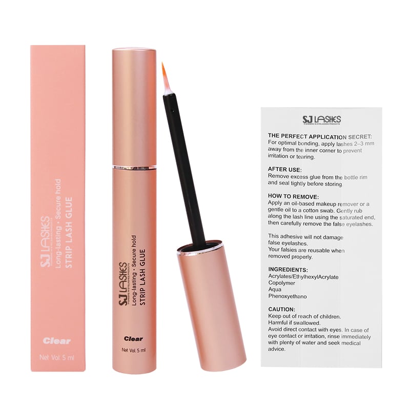 SJ LASHES – Fábrica Atacadista: Cartão de Instruções e Ingredientes para Cola para Cílios Premium Personalizado | Guia Profissional para Adesivos para Cílios em Faixa ou em Aglomerados – Inserção com Marca Própria – OEM/ODM