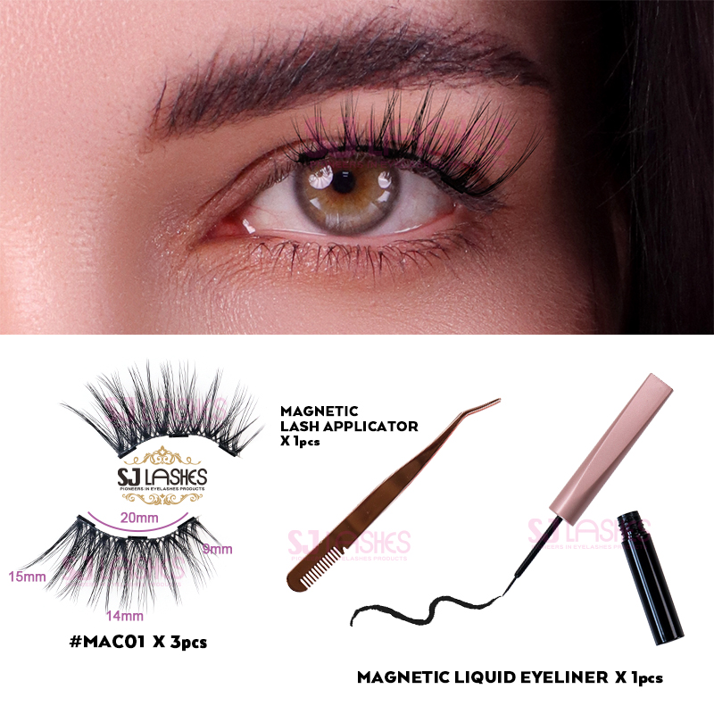 3D-voluminöse halbmagnetische Mikro-Verriegelungs-Wimpern #MAC
