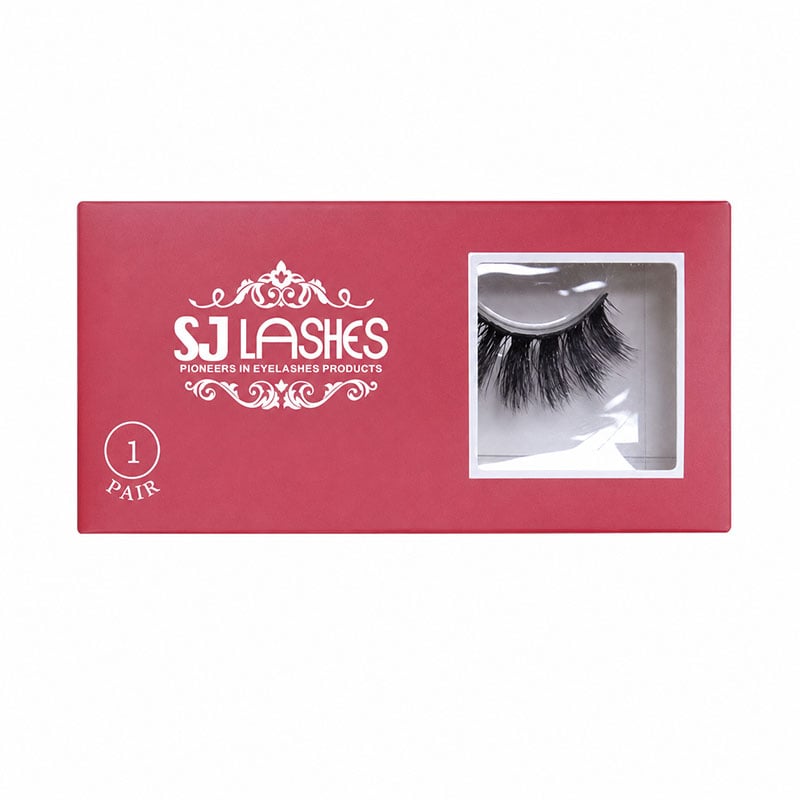 SJ LASHES Fabrik Großhandel Premium-Rosa Wimpernverpackungsbox | Private-Label-Wimpern-Etui mit Fenster und individuellem Logo – OEM/ODM