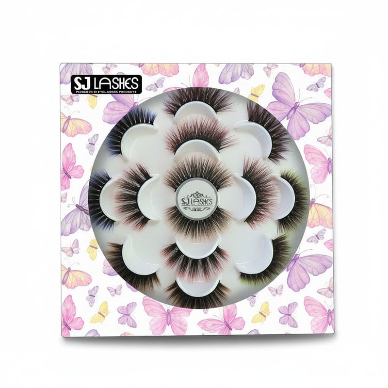 SJ LASHES Factory Wholesale Custom Butterfly Pattern Large Capacity Multi-Pair Lash Packaging Box | Window Display Collection Series Retail Case OEM