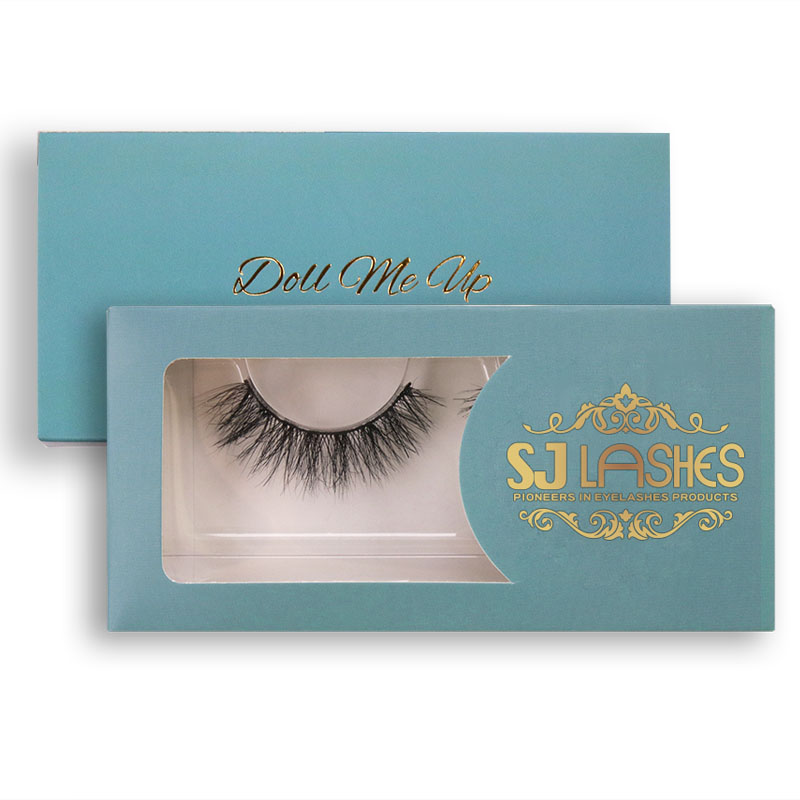 SJ LASHES Fabrik-Großhandel Luxus-Smaragdgrün-Gold-Folie-Ein-Fenster-Wimpern-Verpackungsbox | Eleganter Einzel-Paar-Einzelhandelskasten OEM