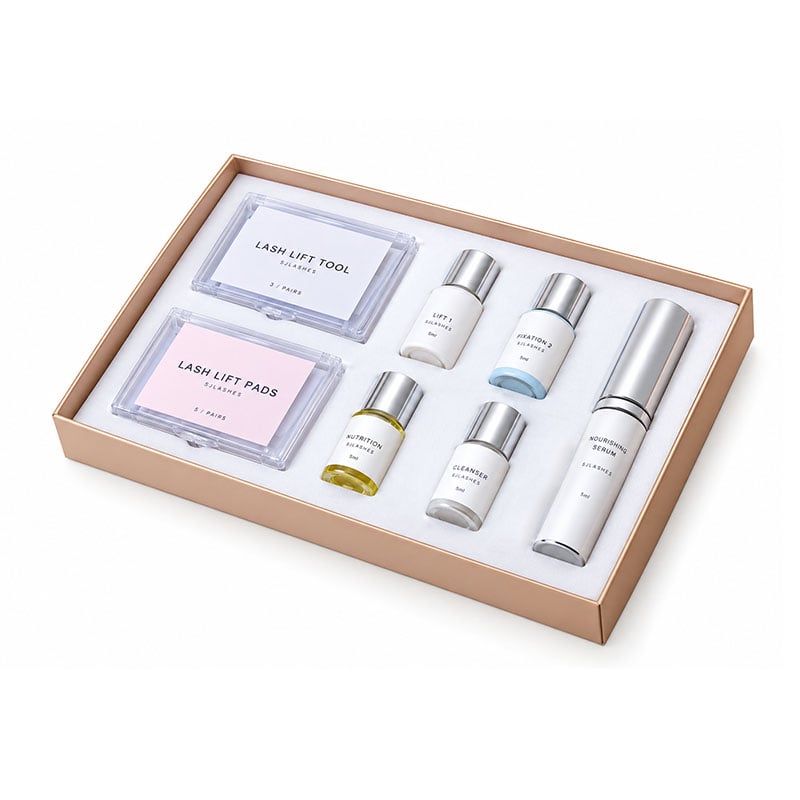 SJ LASHES Factory Wholesale Lash Lift Kit in Kraft Drawer Box | Custom Logo Private Label Eyelash Lamination Set with Lift Tool & Pads OEM/ODM 