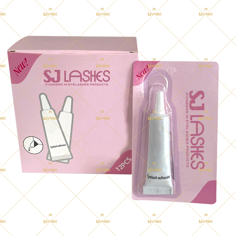 SJ LASHES Fabrik Großhandel Quetschflasche Wimpernkleber mit Blisterverpackung | Individuelles Logo, Private-Label-Wimpernkleber-Streifen für den Einzelhandel, Verkaufsdisplay-Box, OEM/ODM