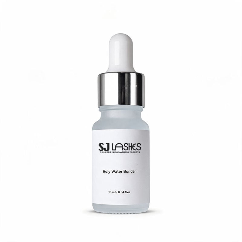 SJ LASHES Fabrik Großhandel professioneller Wimpern-Holy-Water-Bonder | Individuelles Logo, Private-Label-Instant-Aushärtungs-Lash-Versiegelung, 10 ml, mattierte Tropfflasche, OEM/ODM