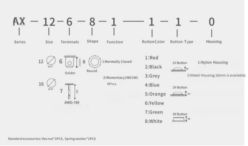 AX Series Push Button Switch factory