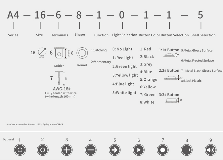 A400 Series 16mm Push Button Switch manufacture