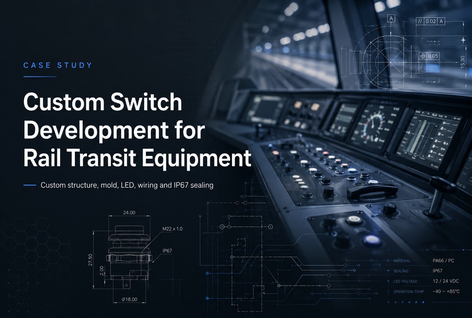 Custom Illuminated Push Button Switch Developed for Rail Transit Equipment