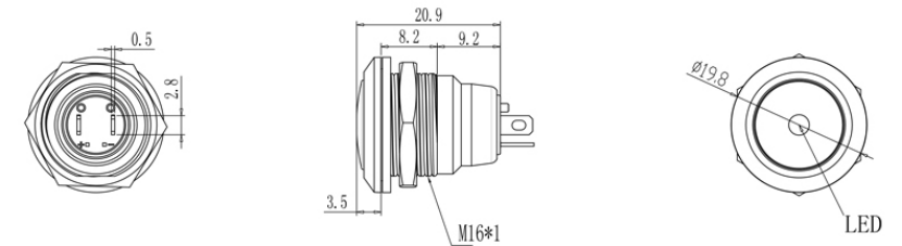 A400 Series 16mm Push Button Switch supplier