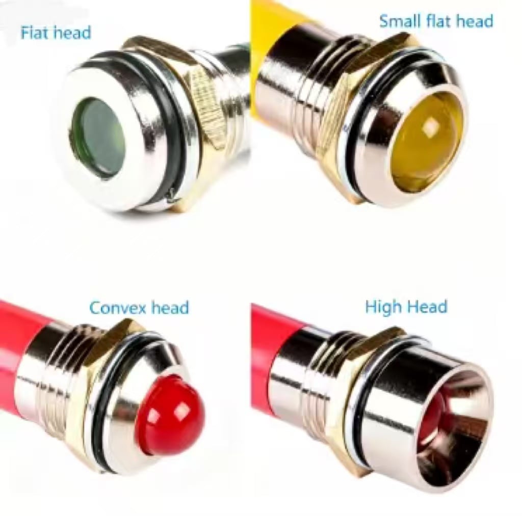 What are the advantages and disadvantages of different exposed forms of indicator lights?