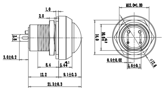 A400 Series 12mm White Housing Push Button Switch factory