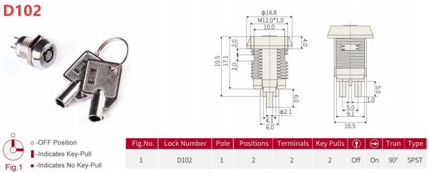 D Series Panel Mount Key Lock Switches supplier