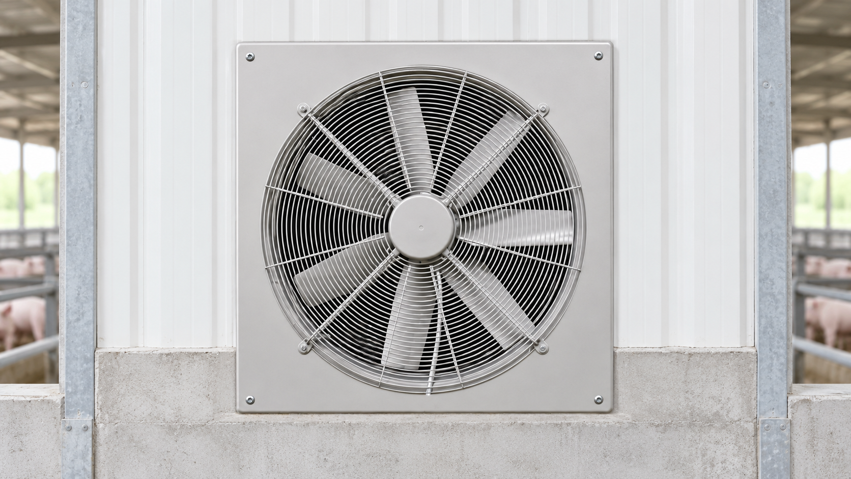 Variable speed ventilation fan for pig house