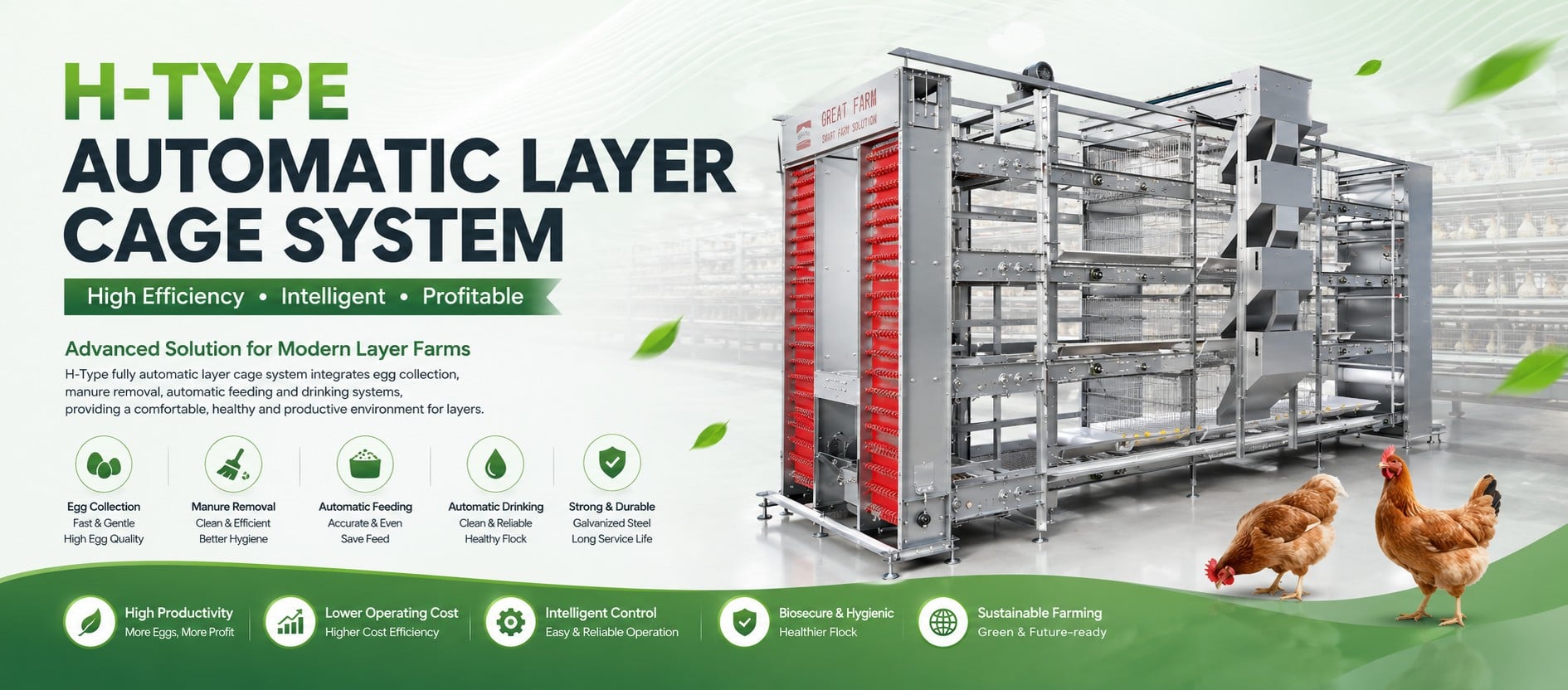 Fully Automatic H-type Layer Cage System