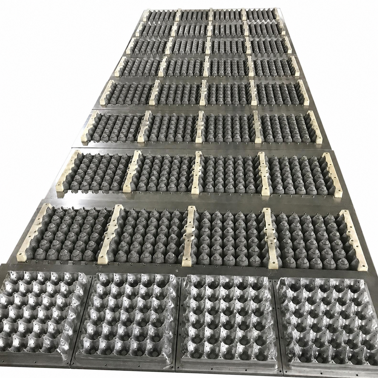 Custom mold plates for paper egg tray forming