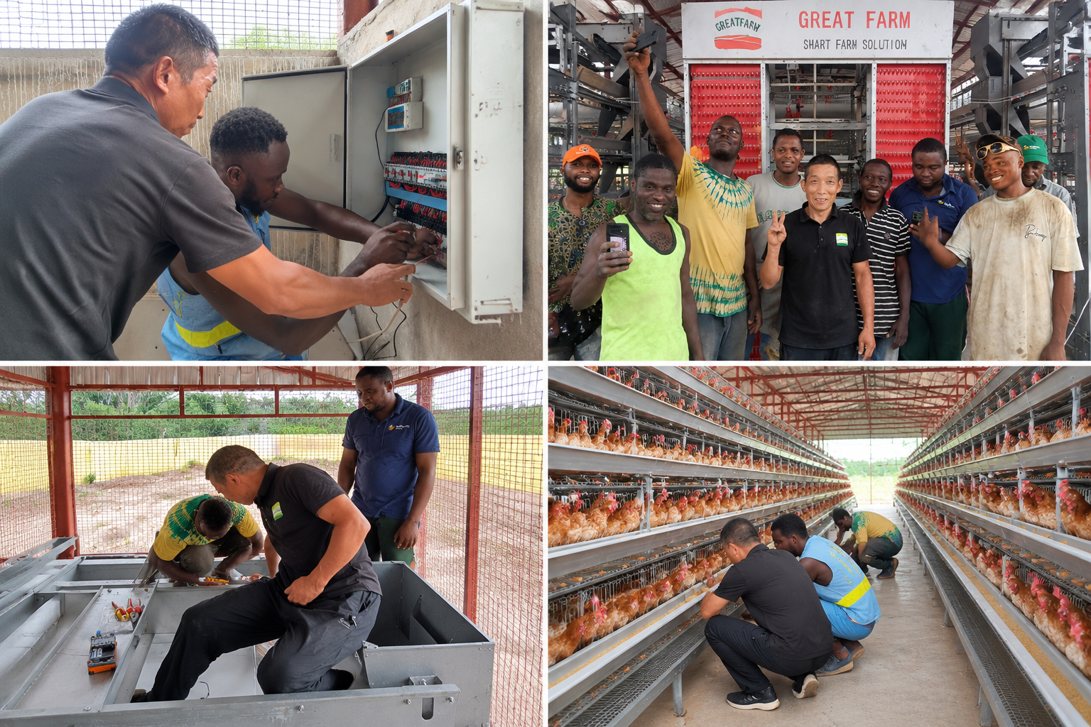 Nigeria 20,000 layer chicken project site service collage