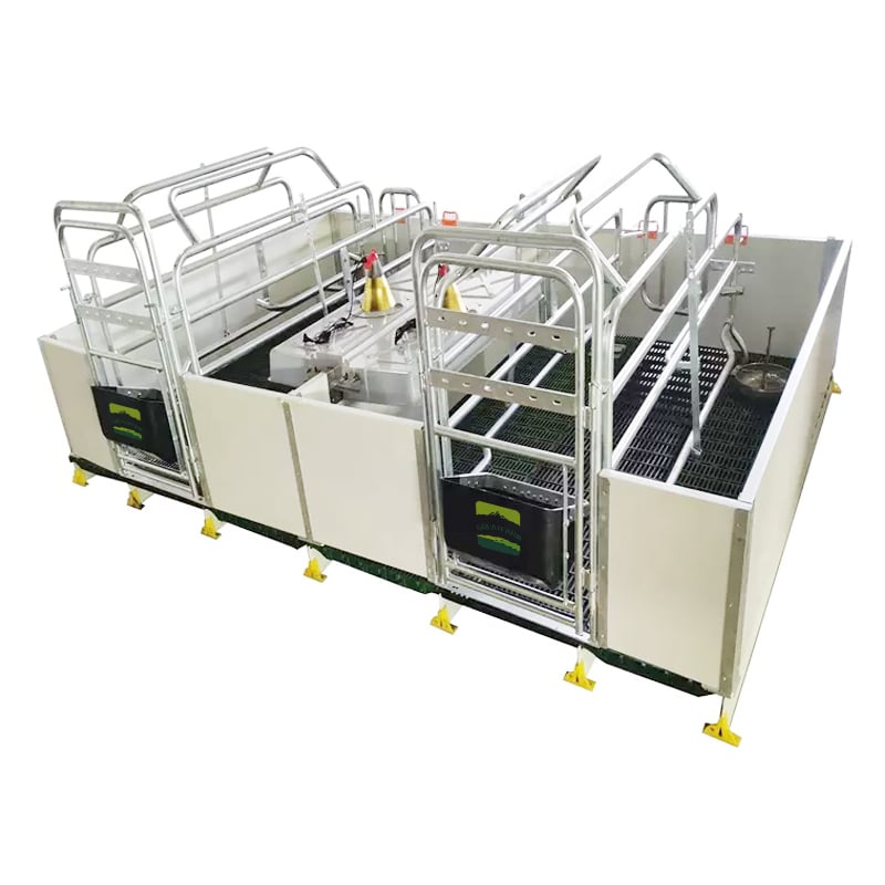 GREAT FARM - Bestselling European-style Twin Farrowing Crates for Pig Farms.