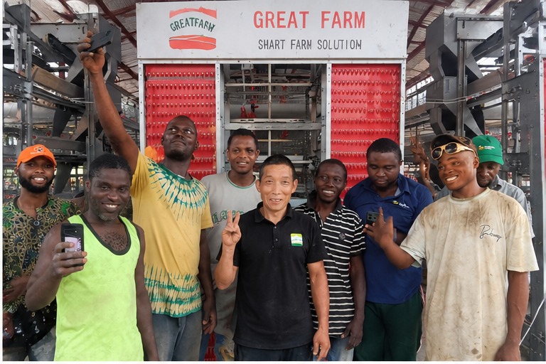 Customer handover group photo at Nigeria layer project