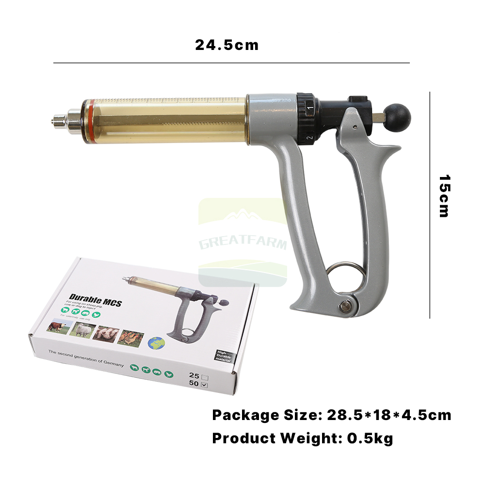 Semi-automatic syringe size and package information