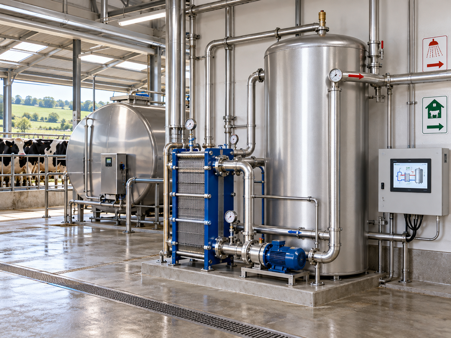 Heat recovery system for dairy farm