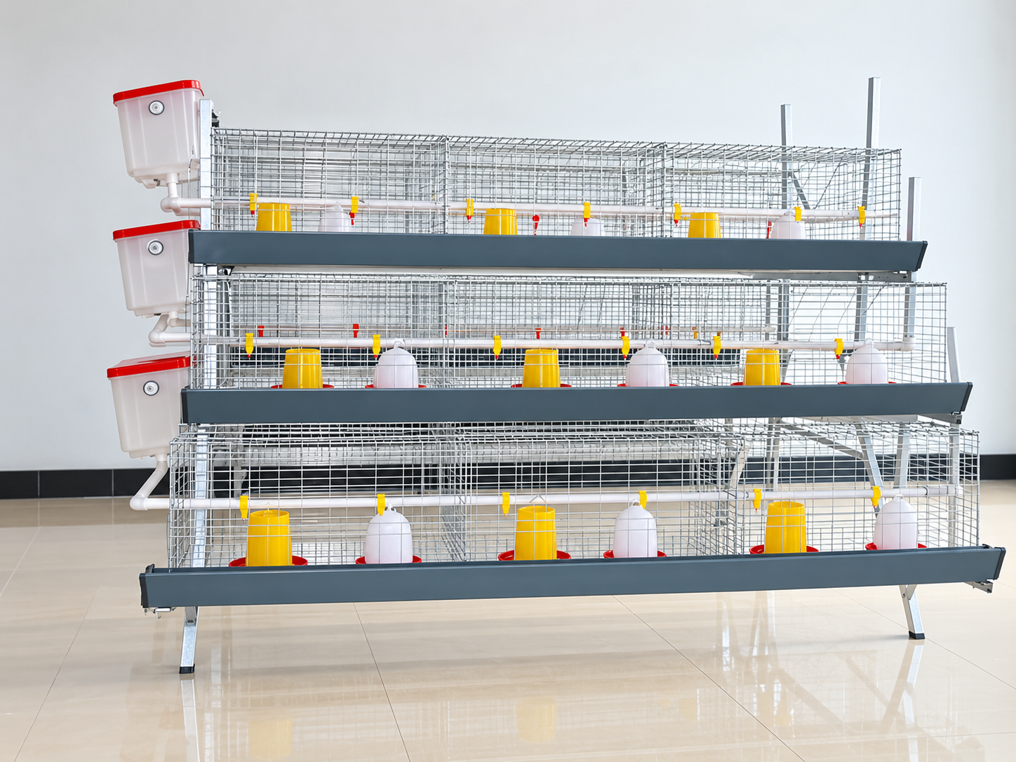 Three-tier cage front view