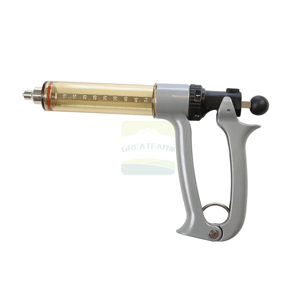 Grey Semi-Automatic Veterinary Syringe
