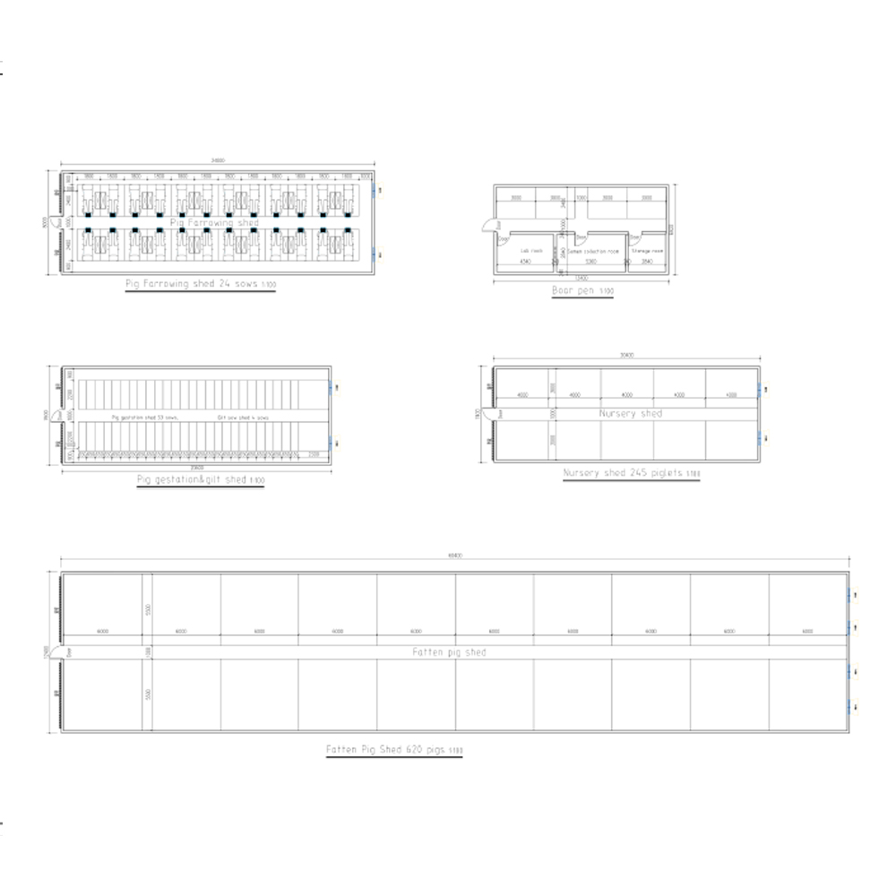 Turnkey 500 sow farming project layout support