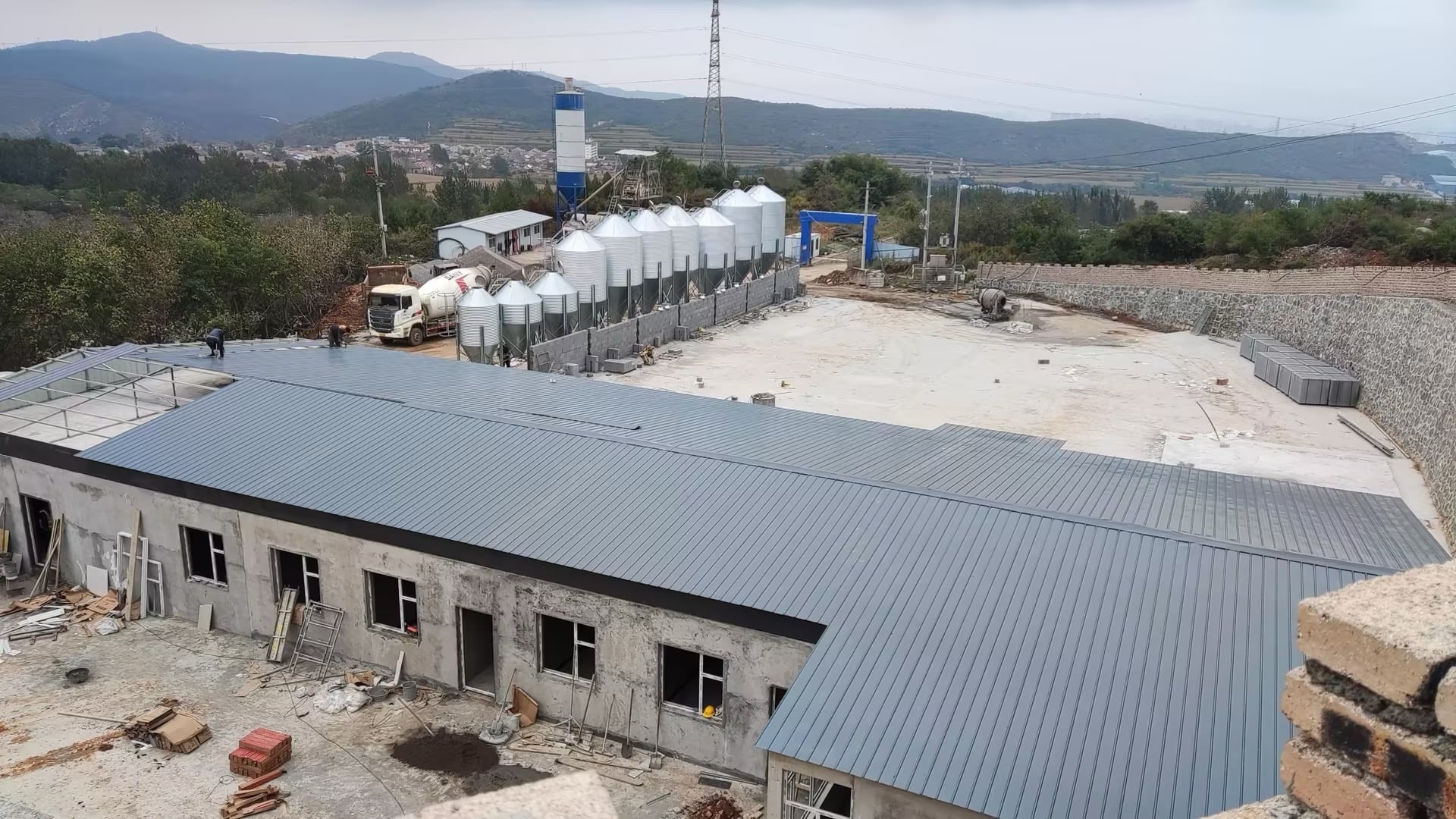 Overall project site and feed silo area