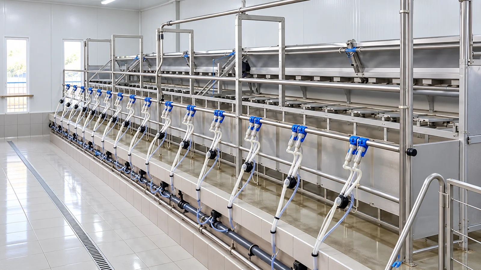 Fixed rapid milking platform equipment