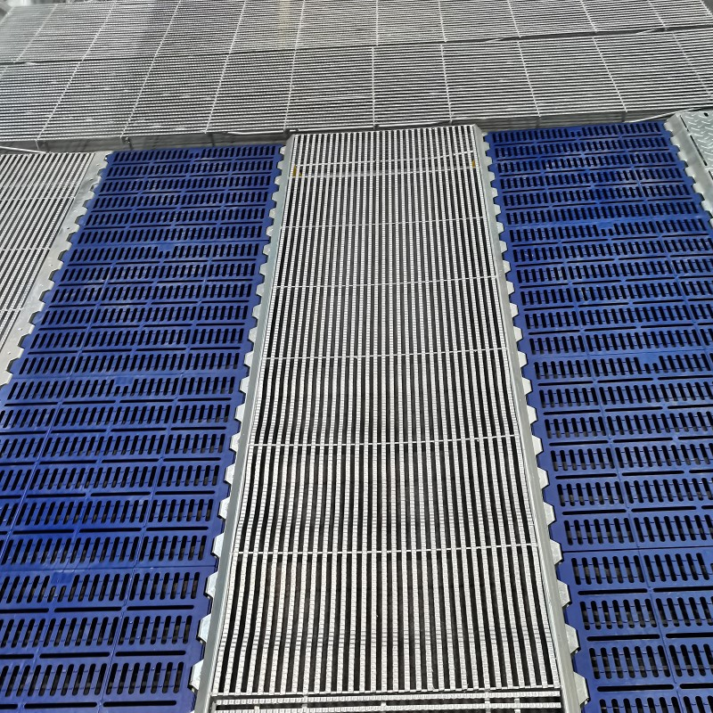 Slat floor and manure drainage system for boar house