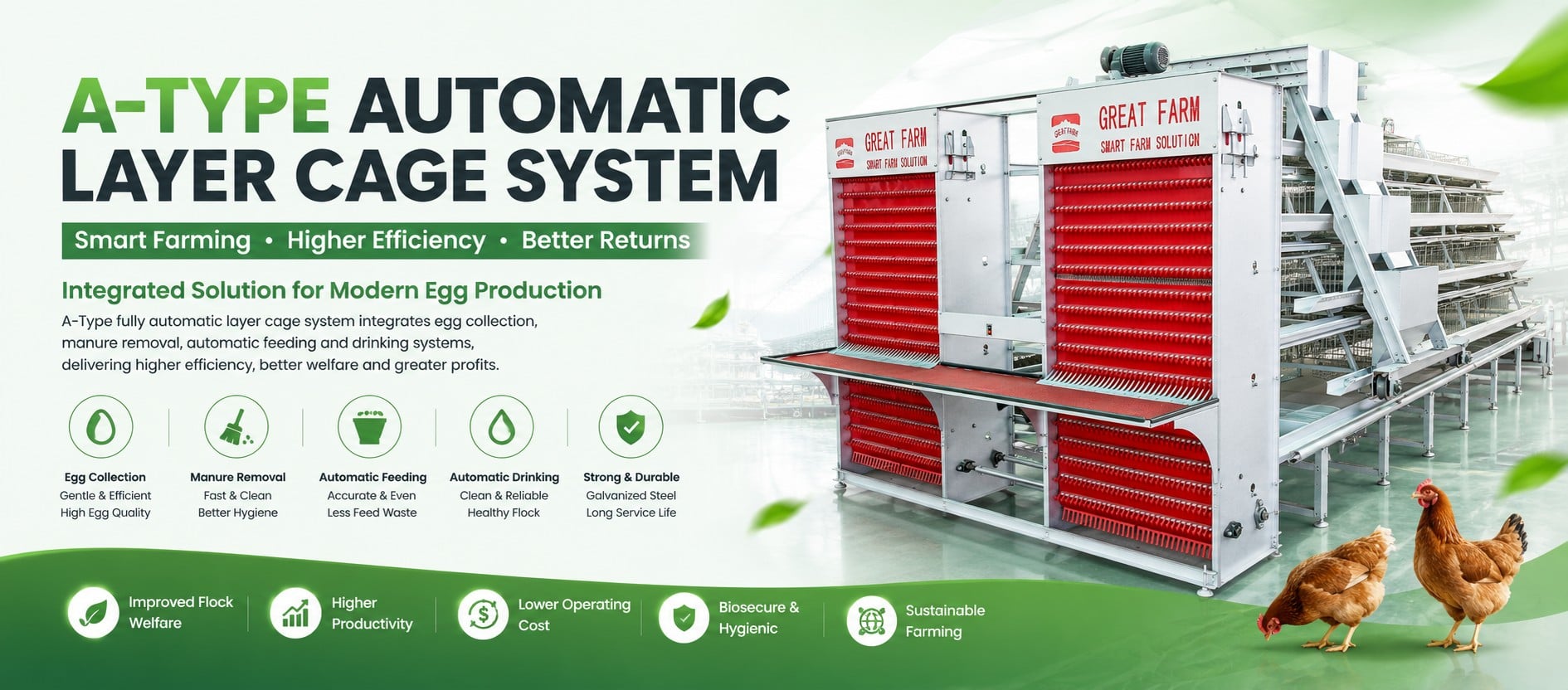 Fully Automatic A-Type Layer Cage System