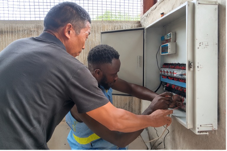 Electrical control panel installation at Nigeria layer project