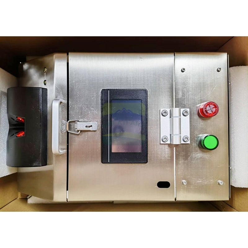 Electric poultry vaccinator packed in carton with protective foam