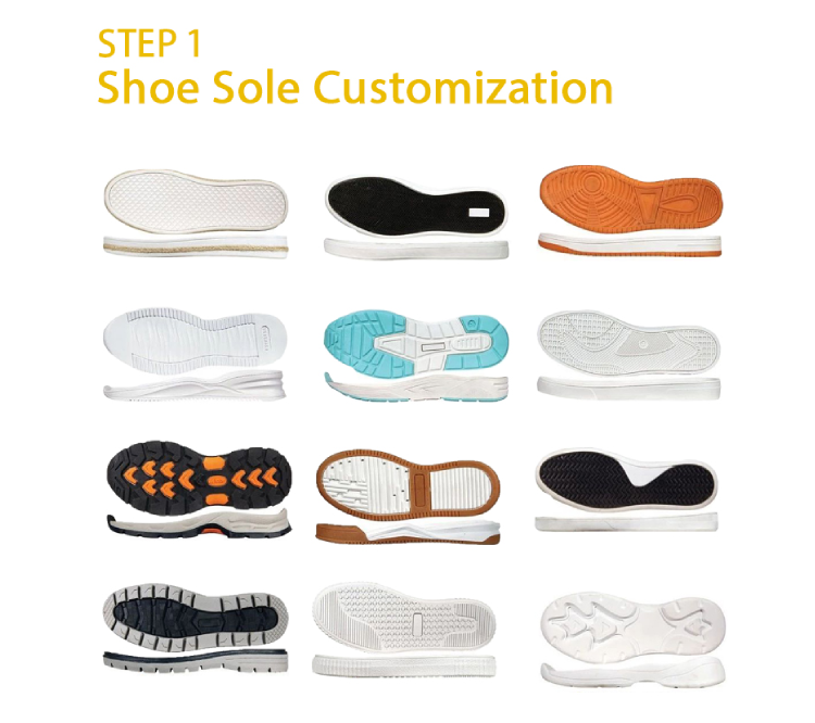 Shoe Sole Customization: Choose from various sole designs, materials, and colors.