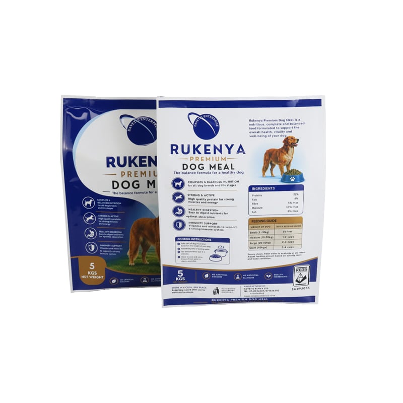 Weiyi Pack Custom Printed Pet Food Packaging Bag Stand Up Pouch with Dog Cat Print for Dog Meal Cat Food 5kg Large Size