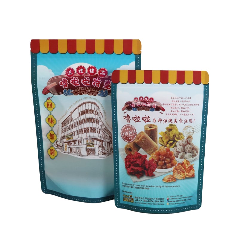Weiyi Pack Custom Printed Special Shaped Stand up Pouch with Zipper for Malaysia Local Specialty Snack Food Traditional Gift Packaging
