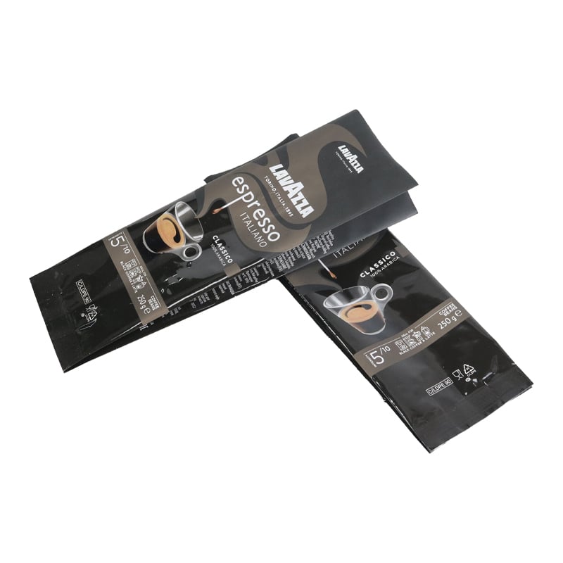 Weiyi Pack Custom Coffee Packaging Bags with One Way Degassing Valve Middle Seal Back Seal Pouch 250g for Espresso Coffee Beans