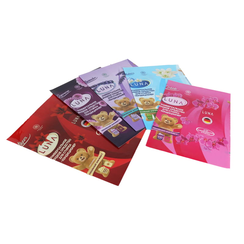 Weiyi Pack Custom Printed Stand up Spout Pouch for Liquid Laundry Detergent Softener Refill Packaging Multi Color Floral Scent