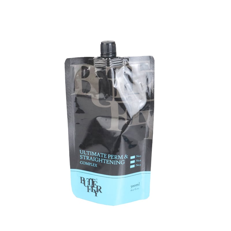 Weiyi Pack Liquid Spout Doypack Pouch Aluminum Foil Stand up Bag with Cap for Hair Perm Straightening Cream Cosmetic Liquid Packaging