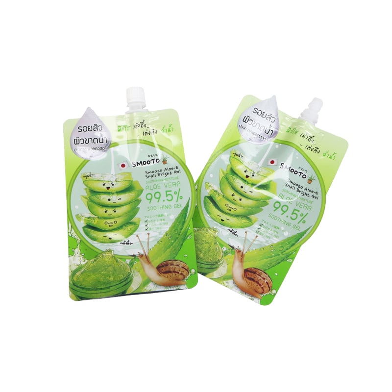 Weiyi Pack Eco Friendly Custom Aluminum Foil Sachet Special Shaped Cosmetic Spout Pouch with Logo for Aloe Vera Gel Skincare